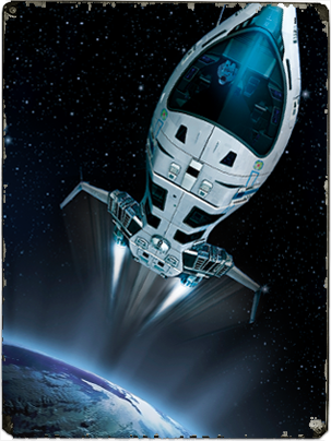 AnNoText Rakete fliegt ins Weltall